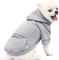 Dog Hoodies for Small Dogs with Zipper Pocket, Soft Clothes with Rope Hat
