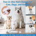 2-in-1 Cat Nail Clipper & Dog Nail Clippers with 2 Led Lights,Claw Clippers with Quick Sensor for Medium Small Dogs Cats,Pets Nail Trimmers & Grinder Quiet with Safety Guard