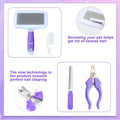 VCZONE 8 Pcs Small Animal Grooming Kit, Rabbit Grooming Kit with Pet Nail Clipper and File, Flea Comb, Pet Shampoo Bath 