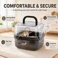 Portable Hamster Travel Cage, Lightweight Breathable Small Animal Travel Box with Drinking Bottle &Running Wheel for Hed