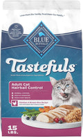 Blue Buffalo Tastefuls Chicken Adult Hairball Control Dry Cat Food, 15 lb