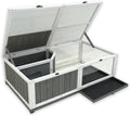 Tortoise Habitat Indoor Wooden Tortoise House, Turtle Enclosure Outdoor Reptile Cage with Removable Bottom,Openable Roof