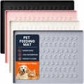 CHARMROSE Silicone Pet Feeding Mat - 100% Waterproof Dog & Cat Bowl Pad with Raised Edges - Protects Floors from Messy Eaters & Spills - Anti-Slip, 100% PET-Safe, Dishwasher Safe (Grey 18.5"x11.5")
