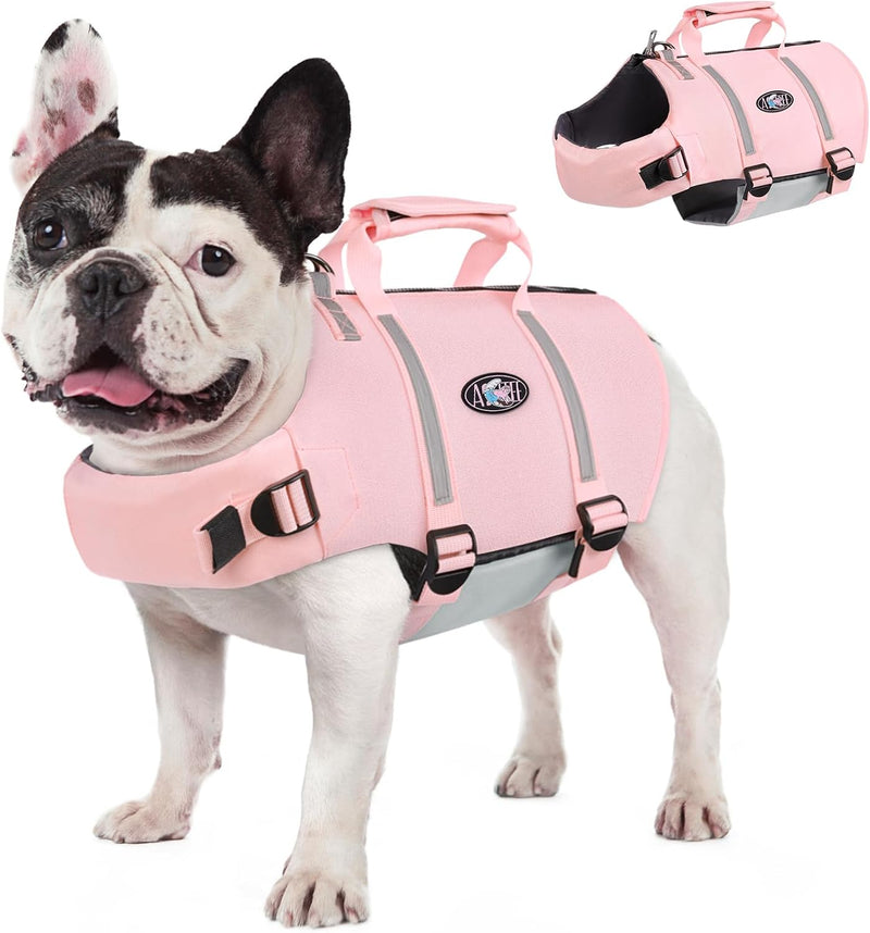 AOFITEE Dog Life Jacket High Buoyancy Small Dog Life Vest for Swimming, S