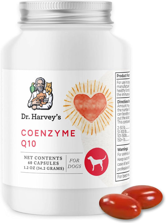 Dr. Harvey's Coenzyme Q10 - Heart & Cardiovascular Support Supplements for Dogs, 60 Capsules
