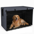 Pawise Dog Crate Cover,Heavy Duty Polyester Dog Kennel Cover for Wire Crates,Windproof & Waterproof Sunshade with Double Door & Roll-Up Windows,Machine Washable, Indoor & Outdoor Use (Grey 48 Inch)