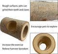Natural Wooden Hamster Tunnel,Wood Hamsters Hideout Tube,Small Animal Hollow Tree Trunk Holes Exercise Mouse Chew Toys C
