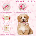 Tag4Oikia Adjustable Girl Dog Collars with Pink Bow, Cute Spring Summer Collar for Girl Female Dog, Pink Dog Collar for Small Medium Large Dogs-S