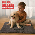 MUDGUARD MAT™ Dog Door Mat with Paw Design for Muddy Paws, Super Absorbent Microfiber, Non-Slip Indoor Mat, Quick-Dry Chenille Rug for Pets & Entryway, Machine Washable, Grey 19" x 30"