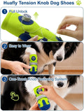Huafly Dog Shoes Tension Knob-Twist-Lock Dog Boots&Paw Protectors Blue 4pcs