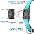 Upgraded AirTag Dog Collar, IP68 Waterproof Air Tag Dog Collar Holder, Reflective, Ultra-Durable, Comfortable Padded, Heavy Duty Dog Collars for Small Medium Large Dogs (L (14.8"-20.3"), Blue)