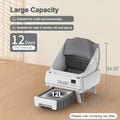 Automatic Cat Litter Box Self Cleaning - App Control, Open-Design, Smart Health Monitor, Suitable for Medium Cats and Ki