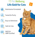 Pet Wellbeing Life Gold for Cats - Supports Detoxification & Healthy Immune Defenses with Burdock & Sheep Sorrel - NASC Certified & Vet-Formulated - 2 oz Liquid Formula