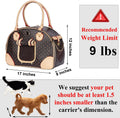 Adriene's Choice Luxury Pet Carrier, Puppy Small Dog Carrier, Cat Carrier Bag, Waterproof Premium PU Leather Carrying Handbag for Outdoor Travel Walking Hiking Shopping
