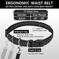 Hands Free Dog Leash, Waist Running Leash with Zipper, Walking Pouch for Medium Large Dogs, Dual Handle and Retractable 