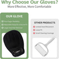 VINGER Pet Hair Removal Glove for Cats & Dogs, Electrostatic Pet Hair Gloves with Adjustable Wristband, Five-Finger Magic Brush Remover Tool for Laundry, Carpet, Couch, Car Seats & Clothing (Black)