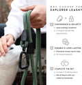 MADE TO ROAM Premium Explorer Leash - Climbing Rope Leash with Autolocking Aviation Aluminum Carabiner - Colorado Nights
