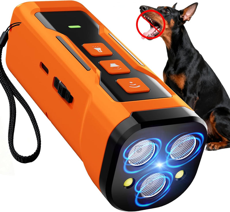 IZNiK Dog Bark Deterrent Device, 3X Ultrasonic Anti Barking, 6 Training Modes Barks No More Indoors Outdoors Behavior Co