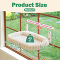 Zakkart SnugCloud Foldable Cat Window Perch - Cordless, Ultra Soft Machine Washable Bed with 4-Sided Bolster, Metal Frame - Window Hammock for Large Cats and Kittens (Cream White, Medium)