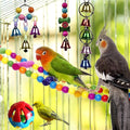 Hamiledyi Bird Parrot Swing Chewing Toy Set 15PCS Wooden Hanging Bell with Hammock Climbing Ladders Colorful Pet Birds Cage Toys for Small Parakeet Cockatiel Finches Conures Budgie Macaws Love Birds