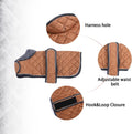 Warm Thermal Quilted Dachshund Coat,Dog Winter Coat with Warm Fleece Lining,Outdoor Dog Apparel with Adjustable Bands for Medium,Large Dog-Brown-L