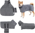 Dog Bathrobe Super Absorbent Pet Drying Towel Robe with Adjustable Strap