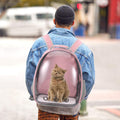 Cat Carrier Backpack, Pet Carrier Backpack Front Pack for Small Medium Cat Puppy Dog Carrier Backpack Bag Space Capsule, Airline-Approved Pet Carrier for Travel Hiking Walking Camping (Pink)