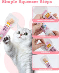 Cfyosnk 6 PCS Cat Food Can Covers Set, Reusable Silicone Can Lids with Opener, Stainless Steel Wet Food Spoon & Cat Treat Squeezer for Pet Feeding and Storage, Fits Cats & Dogs
