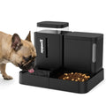 ZOMISIA Gravity Dog Food and Water Dispenser, 2 in 1 Automatic Dog Feeder with 180 Degree Rotatable, 2 Pack Large Capacity Self Feeding for Small Dogs Puppy, Black, 1.6GALx2