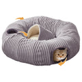 Cat Tunnel Bed for Indoor Cats,Cat Donut Tunnel Toy with Washable Circle Cushion,Blackout Tent, Multifunctional Playground Toys Hideplace for Kitty, Puppy, Rabbit,Ferret