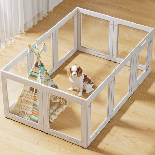 Clear Acrylic Dog Playpen with Door,23.6