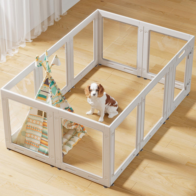 Clear Acrylic Dog Playpen with Door,23.6