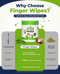 Dog Dental Wipes for Teeth Cleaning, Finger Toothbrush Wipes for Dogs Cats,Dog Teeth Cleaning Wipes Reduce Bad Breath & 