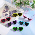 VioraWhite 6 Pcs Pet Heart Sunglasses Summer Cute Pet Dog Sunglasses Retro Small Cat Glasses Photos Props Dolls Glasses 