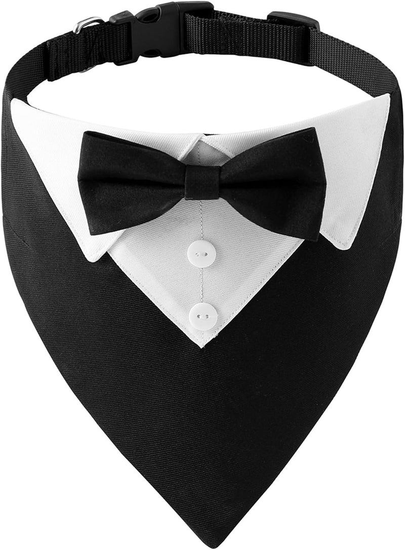 ADOGGYGO Dog Tuxedo Collar, Wedding Dog Bow Tie