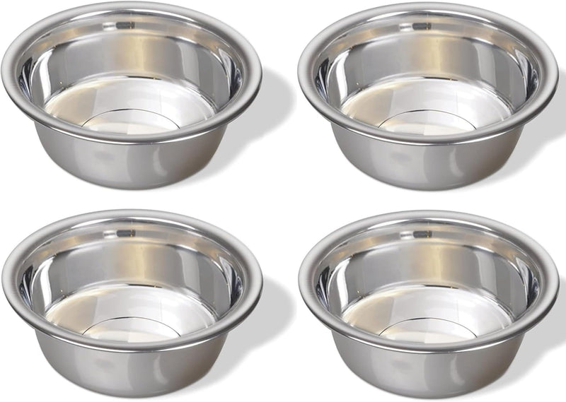 4 Pack - 6.75 Cup (1.6 Liter) Stainless Steel Dog Bowls – Metal Dog Food Bowls, Dog Water Bowls, Pet Feeding Bowls, Replacement Bowls for Raised Stands, Rust Resistant, Dishwasher Safe