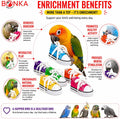 Bonka Bird Toys 6 Mini Sneakers Colorful Cotton Shredding Parrot Parrotlet Budgie Finch Cockatoo