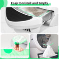 KropBom 45 Count Automatic Litter Box Bags Liners Compatible with Litter Box Robot 4/5/3, Thick Self-cleaning Cat Litter Box Liners refill with Drawstring Heavy Duty 10-12 Gallons of Capacity