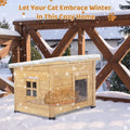 Agitree Outdoor Wooden Pet House, Weatherproof Winter Shelter for рuррy and Small Cats, Elevated Design with Window (Yel