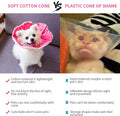 WZ PET Adjustable Dog Cat Cone,Soft Recovery Cat Cone Collar,Dog Protective Collar for Cats and Puppy Surgery,Pink,Small