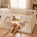 Dog Playpen Indoor with Door, 10-Panel 25.6" Tall Dog Play Pen, Easy-Assembly Plastic Puppy Playpen Fence for Dogs, Pet 