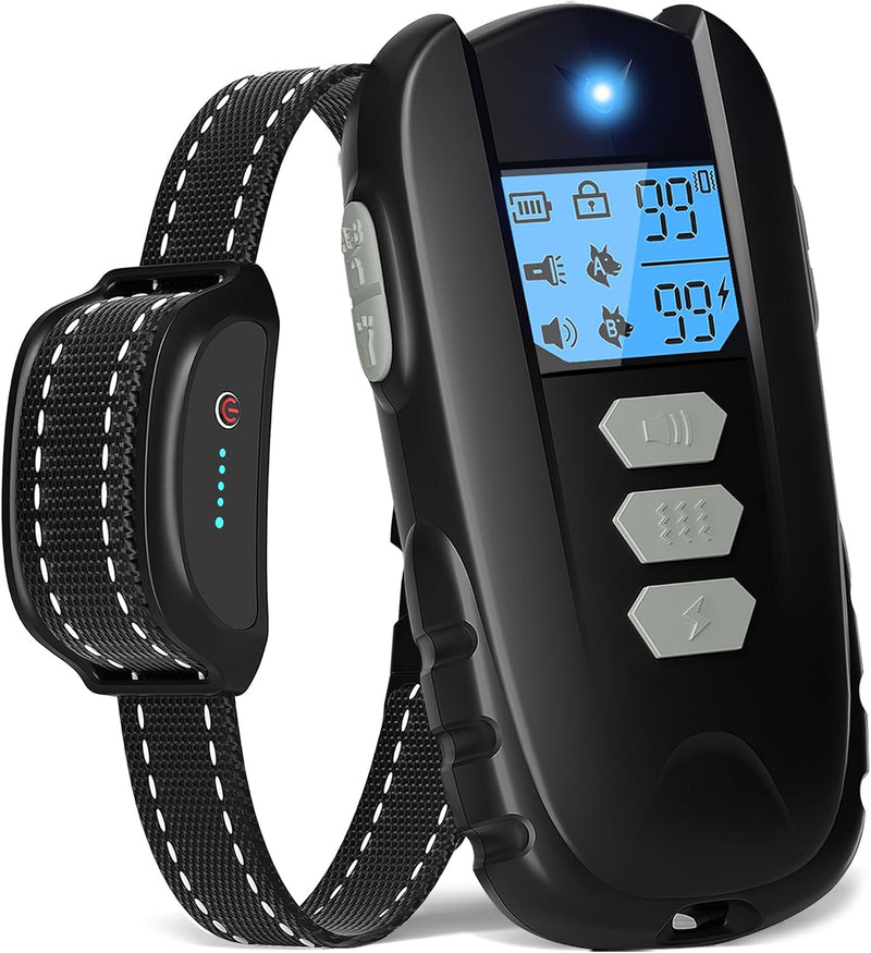 Dog Shock Collar with Remote Control – Shock Collar for Dogs 10–120 lbs, 2000FT Long Range IPX7 Waterproof Rechargeable 