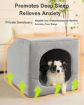Hovicaed Indoor Dog House for Extra Large Medium Small Sized Dogs - Dog Tent with Washable Removable Cover, Pet Orthopedic Dog Cave Bed Egg-Crate Foam Cushion, Inside Dog House Large Space(XL)