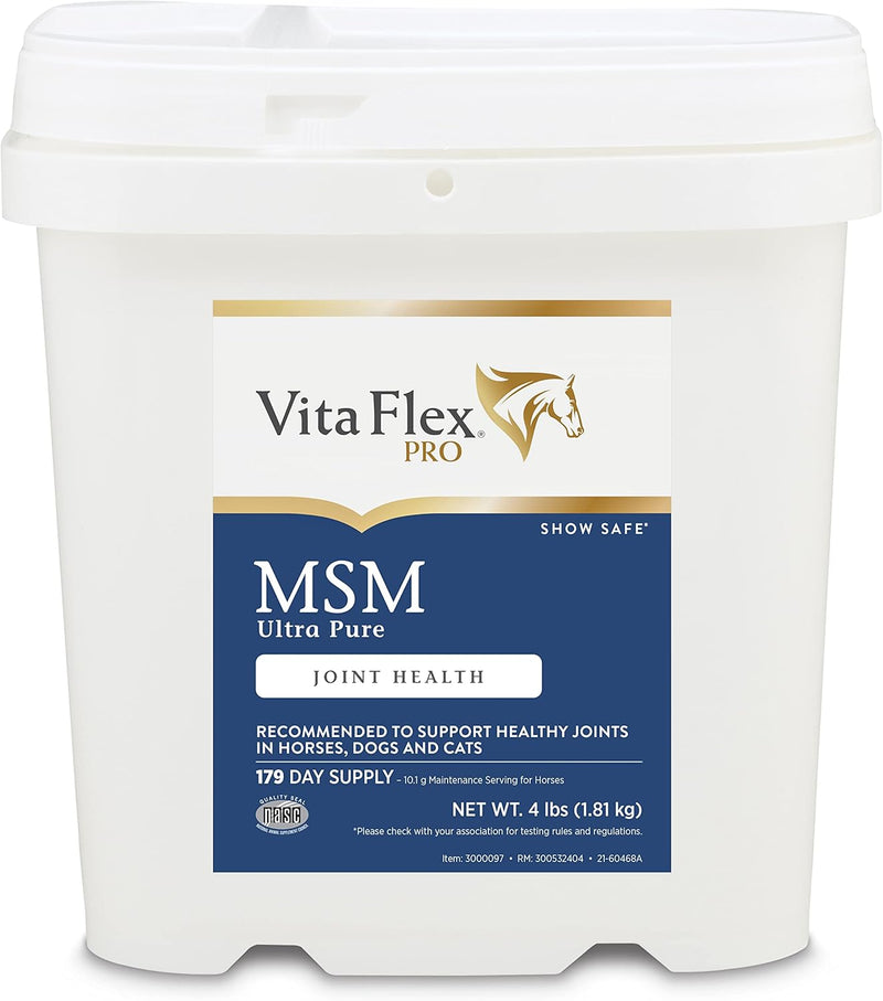 Vita Flex Ultra Pure Joint Supplement for Dogs, Horses & Cats, 4 Pounds – MSM Supplement, Equine MSM Powder for Healthy 