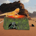 MECESOR Reptile Hide Cave with Heated Basking Platform, Resin Habitat Decor