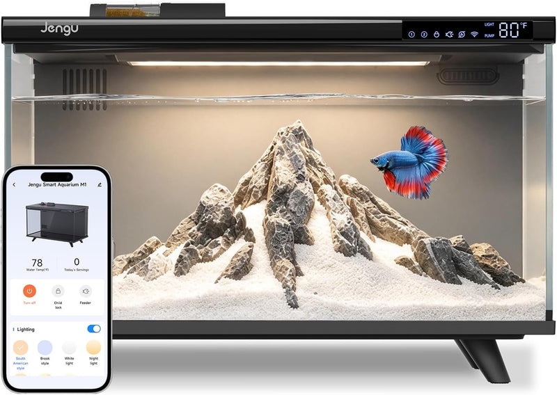 M1 5 Gallon Smart Fish Tank, App-Controlled Betta Aquarium Kit