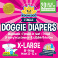 Bodhi Dog Disposable Female Dog Diapers - Super Absorbent Dog Diapers for Female Heat Cycle - Adjustable Fit Pee Wraps f