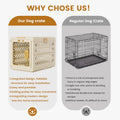Collapsible Dog Crate for Small/Medium Dogs - 28" L Foldable Dog Cage No-Tool Assembly, Travel Dog Crate with 2 Wheels -