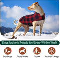 Kuoser Dog Winter Coat, Reversible Dog Jacket, Warm Doggie Coat British Style Puppy Cold Weather Vest, Windproof Pet Clothes Vest for Small Dogs, Red S