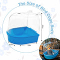 kathson Bird Bath for Cage Parakeet Bathing Tube for Budgie Conure Parakeet Finch Canary Cockatiel Parrot Lovebird (Rand